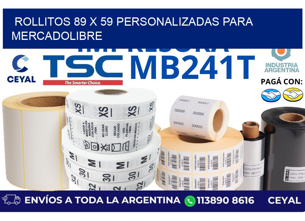 rollitos 89 x 59 personalizadas para mercadolibre