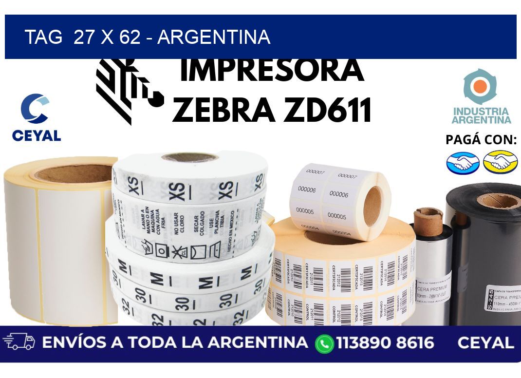 tag  27 x 62 - Argentina