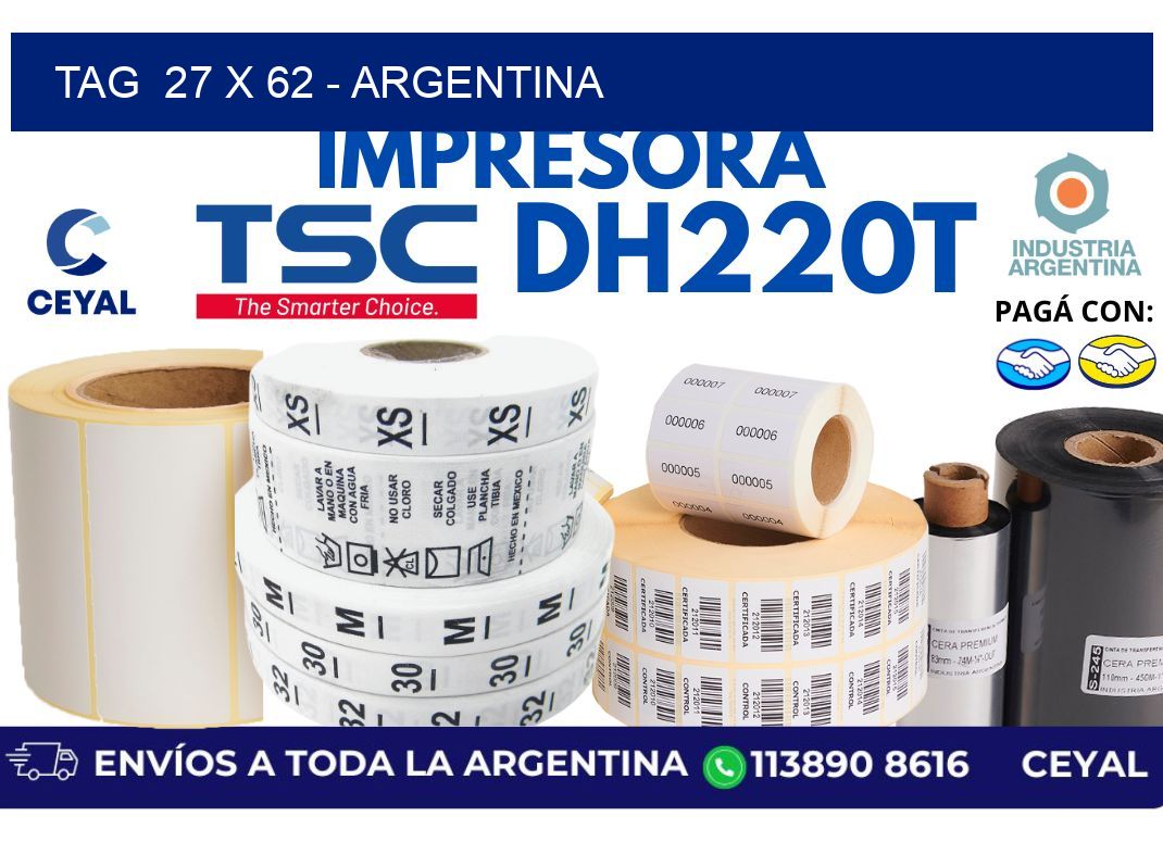 tag  27 x 62 - Argentina
