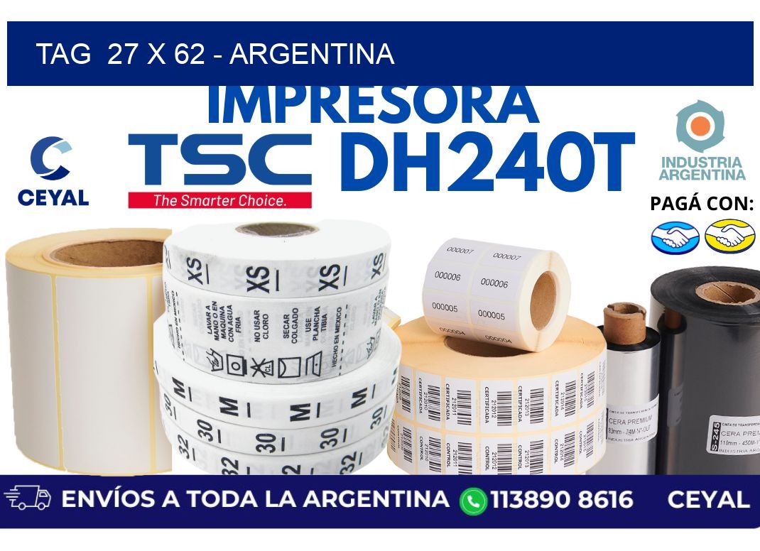tag  27 x 62 – Argentina