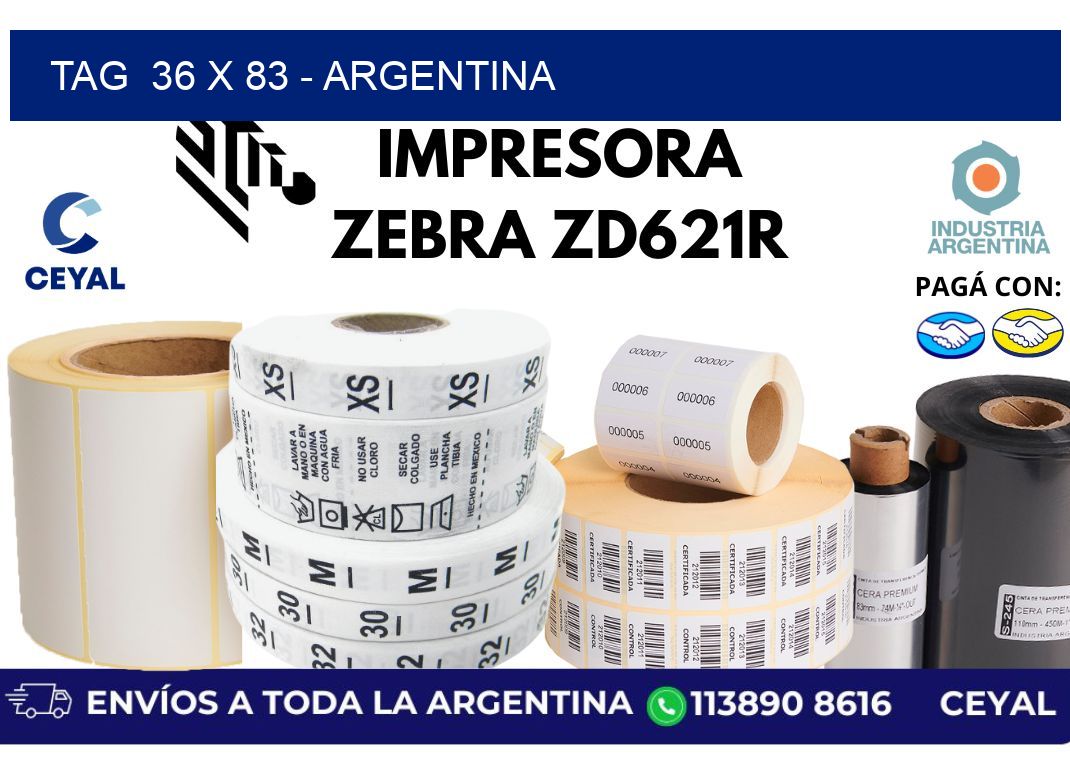 tag  36 x 83 - Argentina