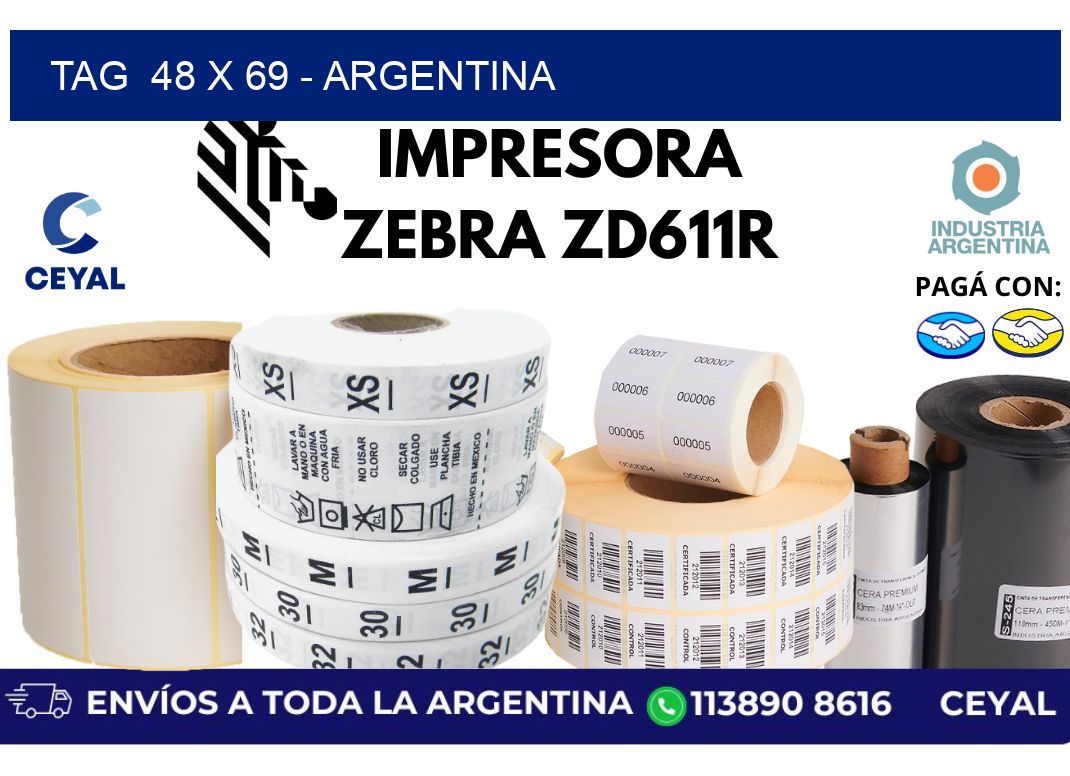 tag  48 x 69 - Argentina