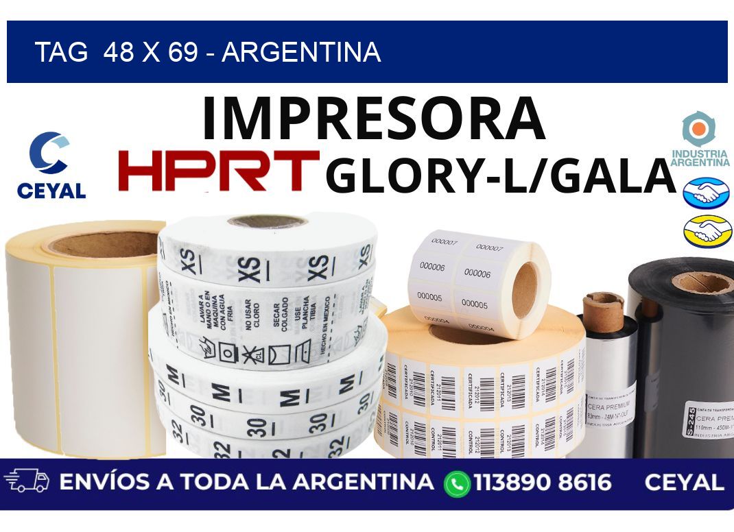 tag  48 x 69 - Argentina