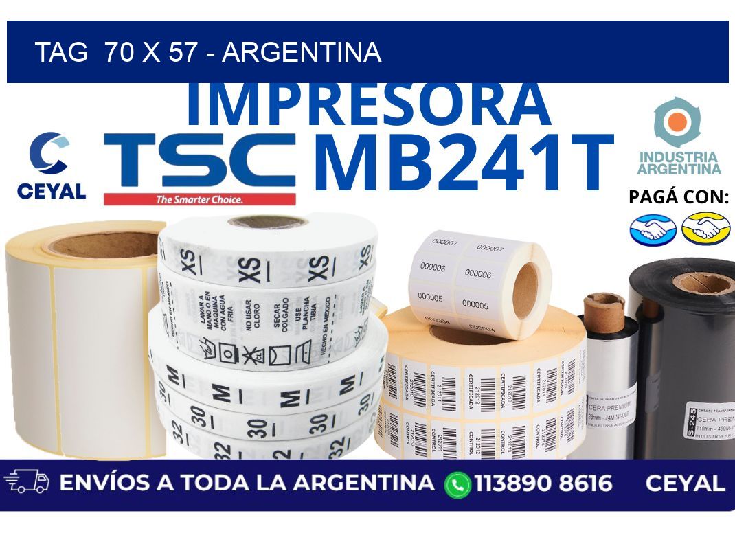 tag  70 x 57 - Argentina