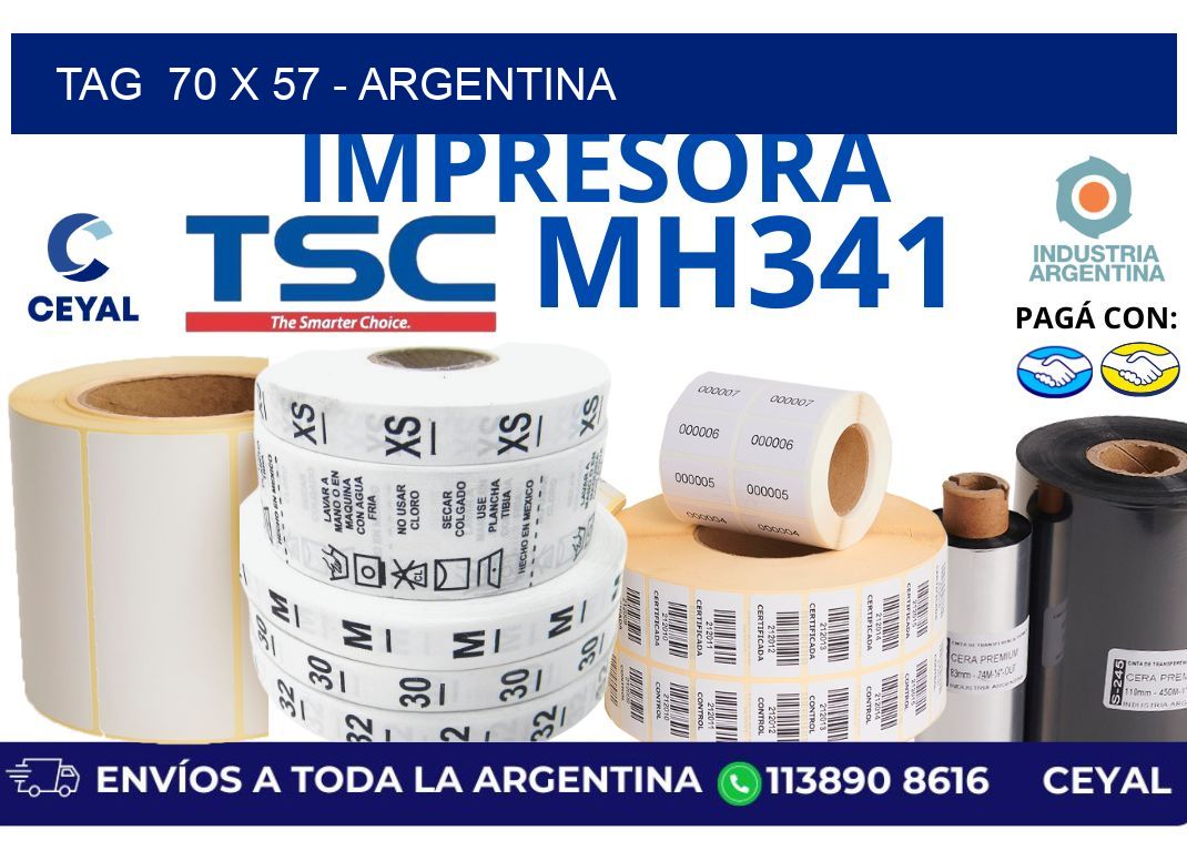 tag  70 x 57 – Argentina