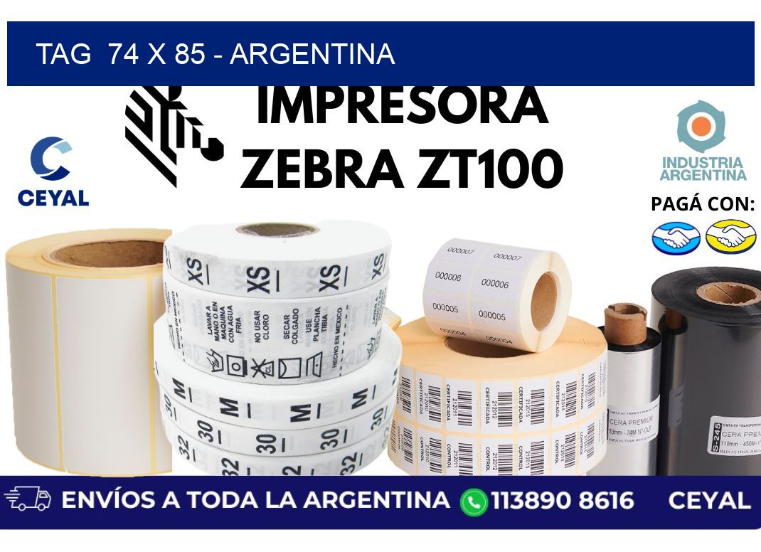 tag  74 x 85 - Argentina