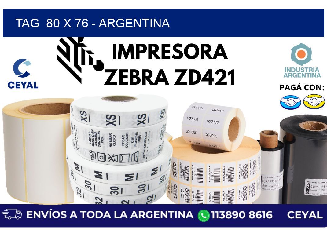 tag  80 x 76 - Argentina