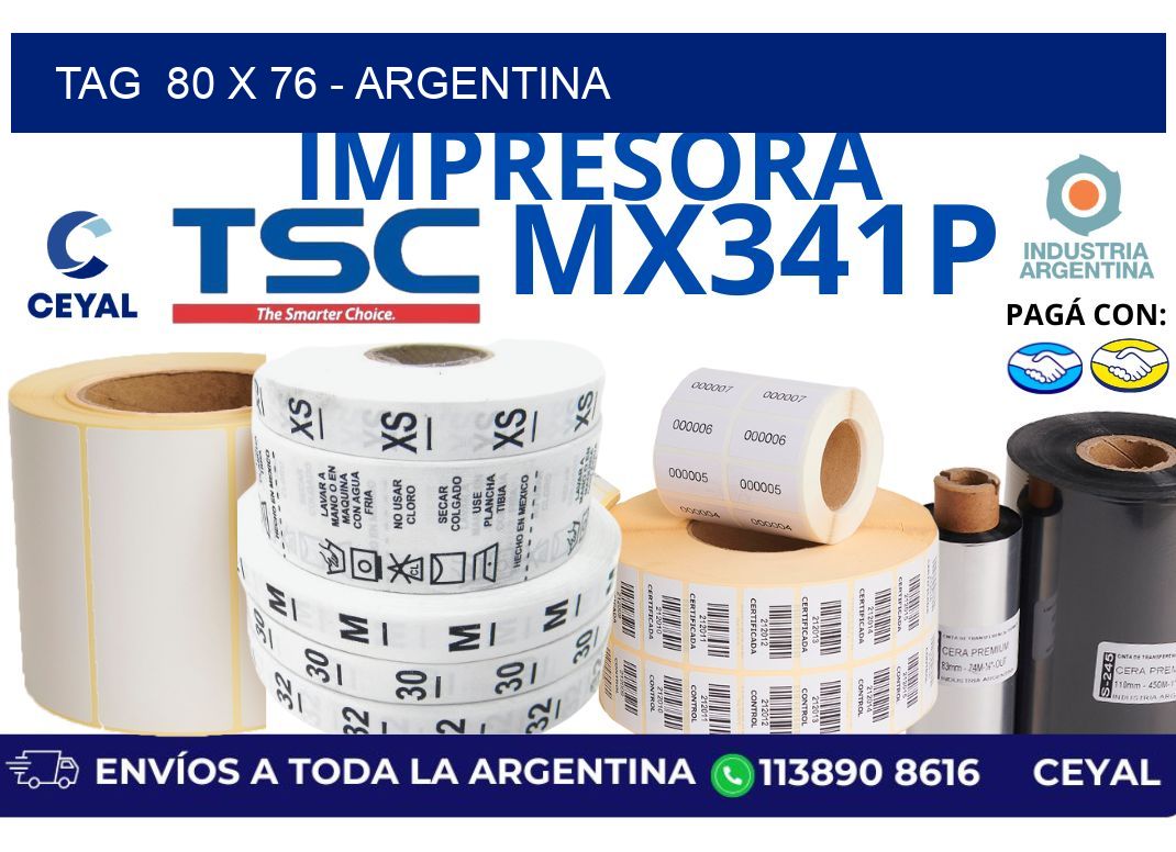 tag  80 x 76 - Argentina