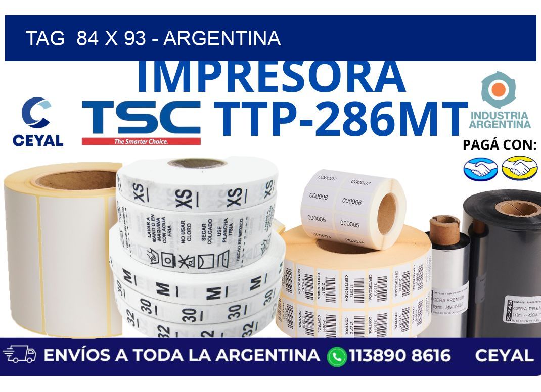 tag  84 x 93 - Argentina