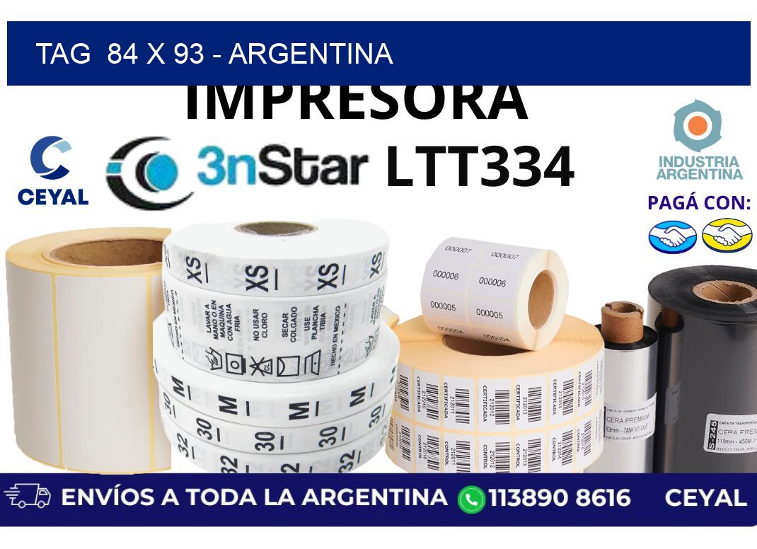 tag  84 x 93 – Argentina