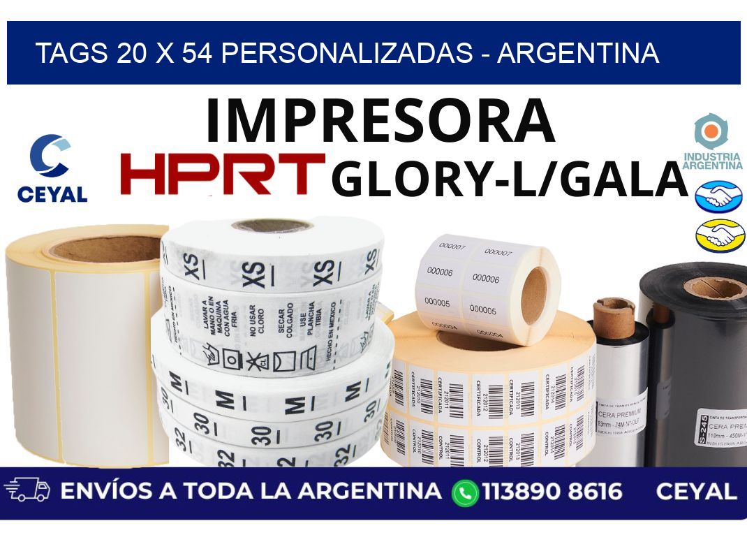 tags 20 x 54 personalizadas – Argentina