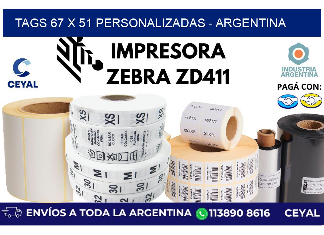tags 67 x 51 personalizadas - Argentina