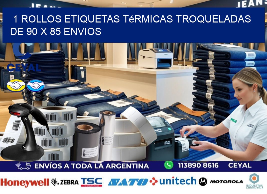 1 Rollos Etiquetas Térmicas Troqueladas De 90 x 85 ENVIOS