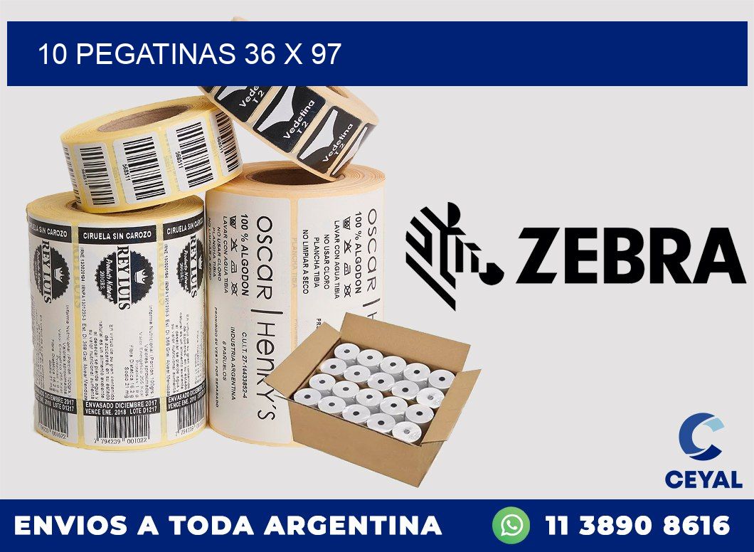 10 PEGATINAS 36 x 97