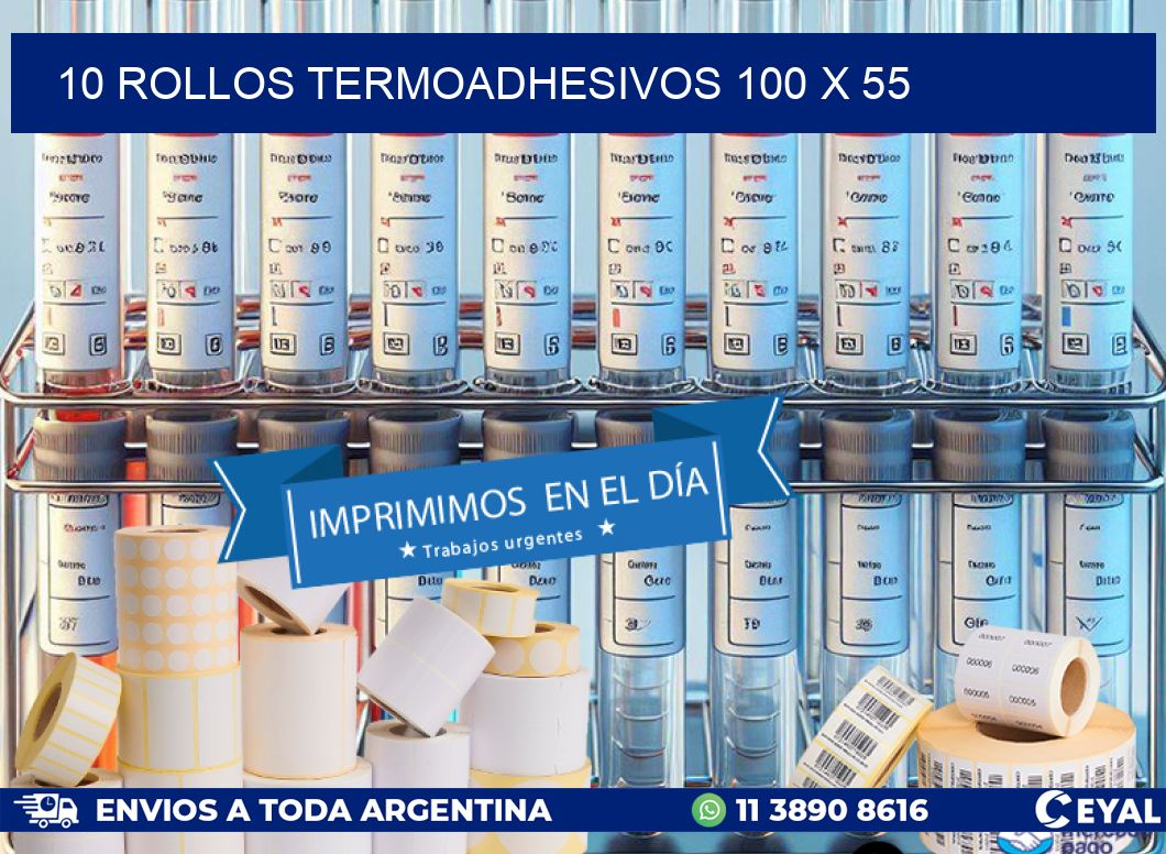 10 ROLLOS TERMOADHESIVOS 100 x 55