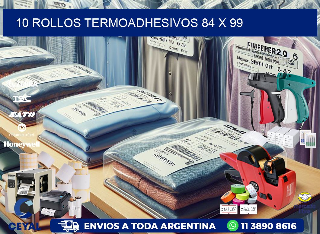 10 ROLLOS TERMOADHESIVOS 84 x 99