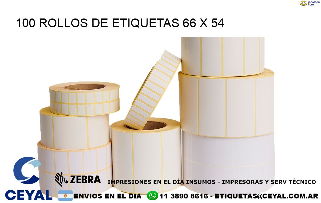 100 ROLLOS DE ETIQUETAS 66 x 54