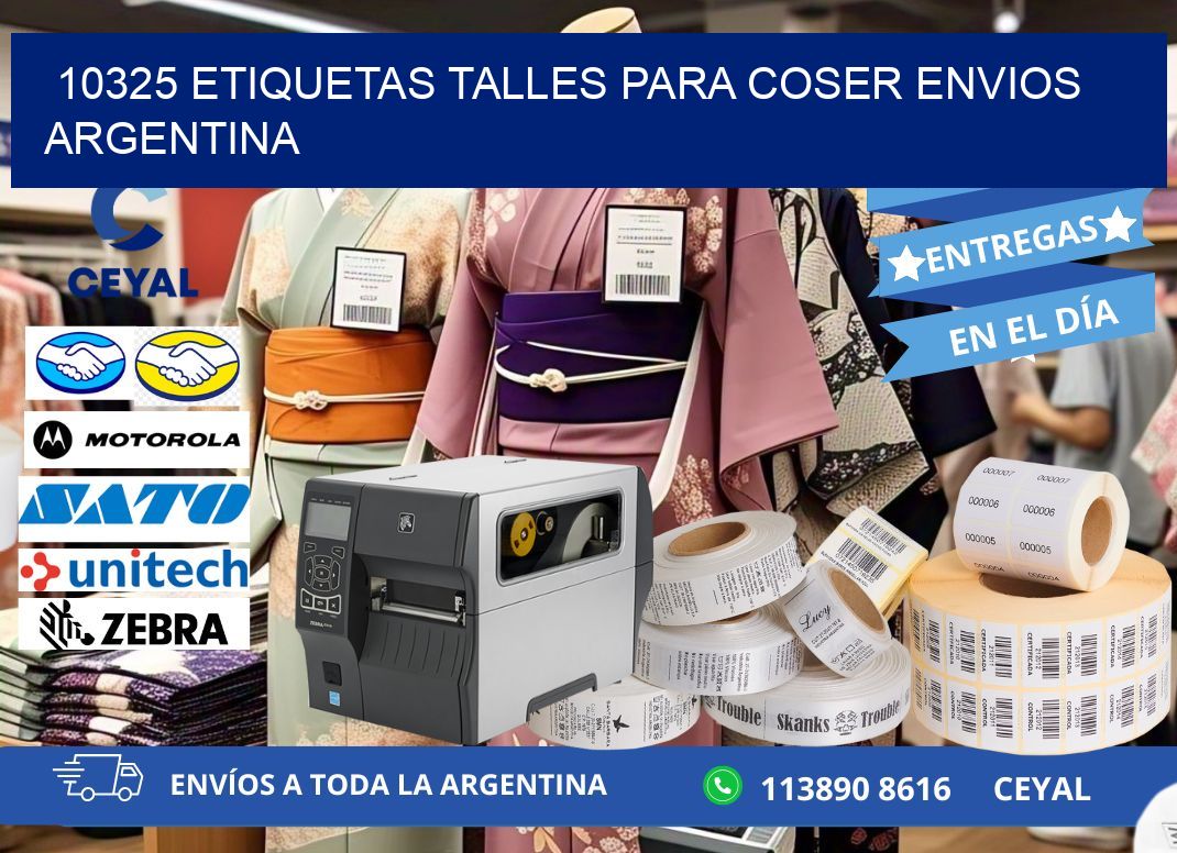 10325 ETIQUETAS TALLES PARA COSER ENVIOS ARGENTINA