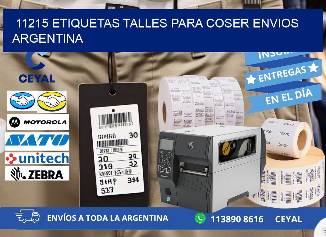 11215 ETIQUETAS TALLES PARA COSER ENVIOS ARGENTINA