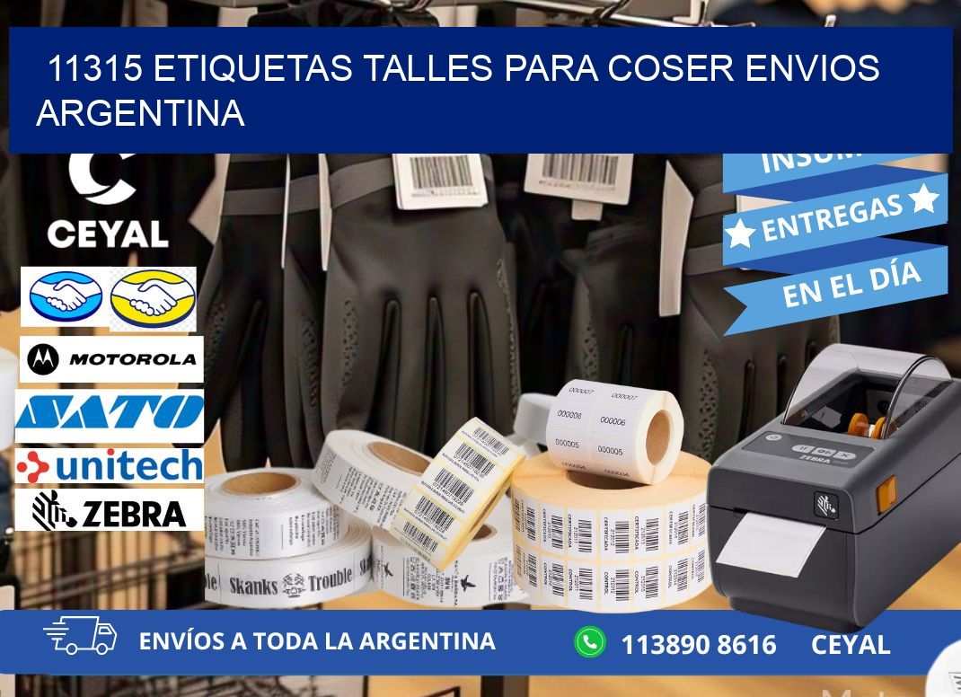 11315 ETIQUETAS TALLES PARA COSER ENVIOS ARGENTINA
