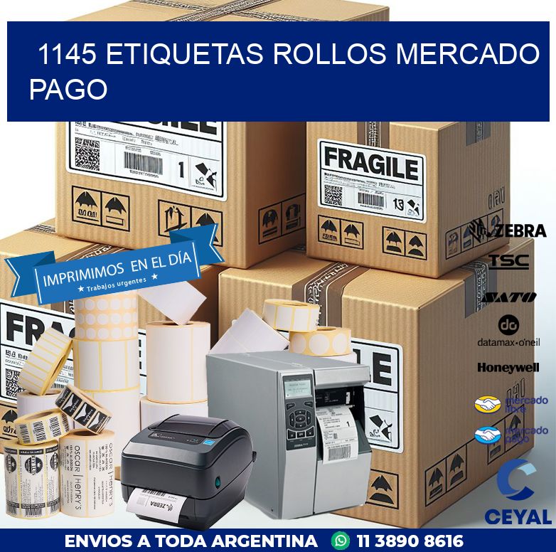 1145 etiquetas rollos MERCADO PAGO