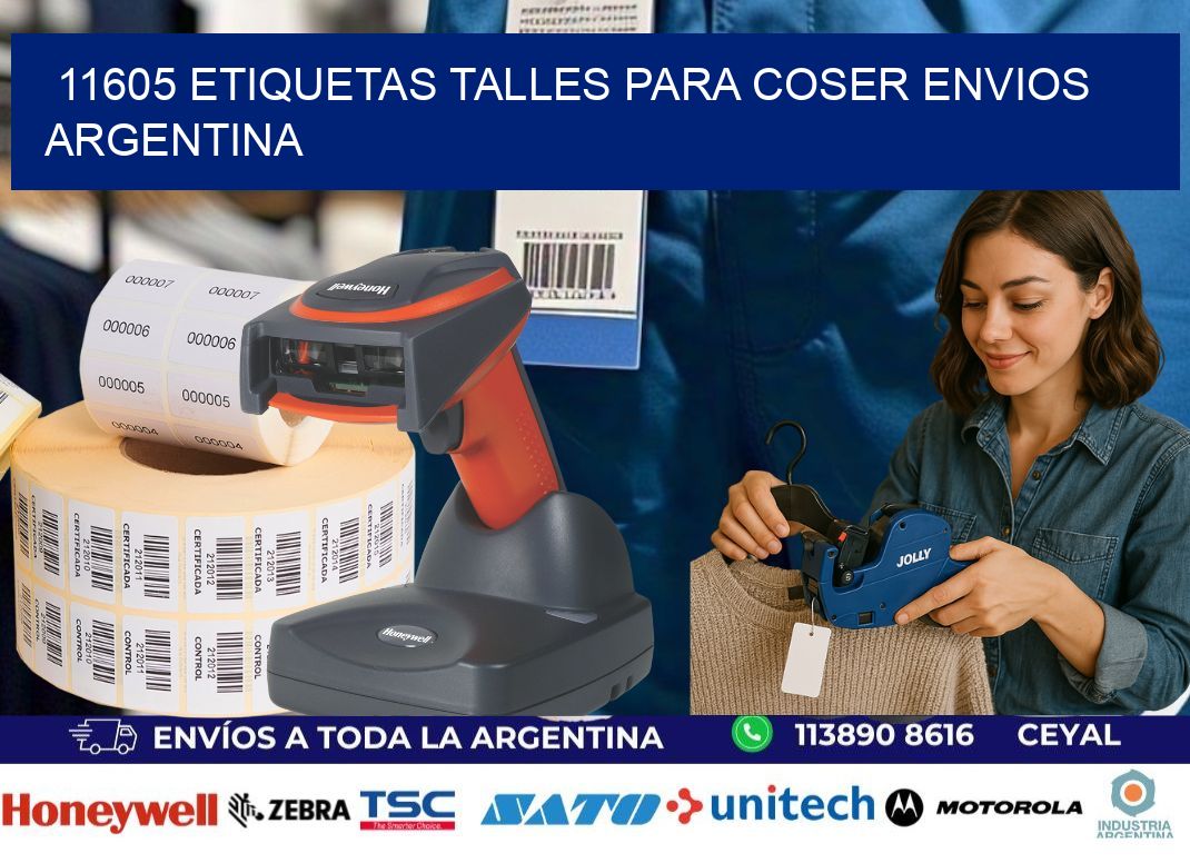 11605 ETIQUETAS TALLES PARA COSER ENVIOS ARGENTINA