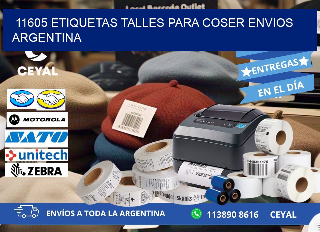 11605 ETIQUETAS TALLES PARA COSER ENVIOS ARGENTINA