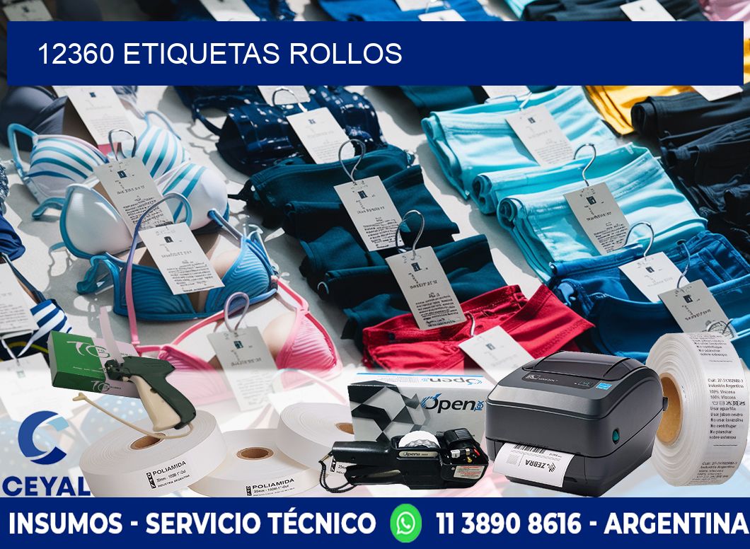 12360 etiquetas rollos