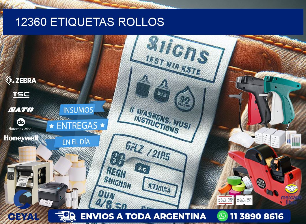 12360 etiquetas rollos