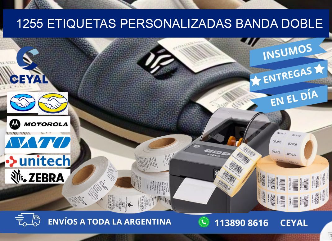 1255 Etiquetas personalizadas banda doble