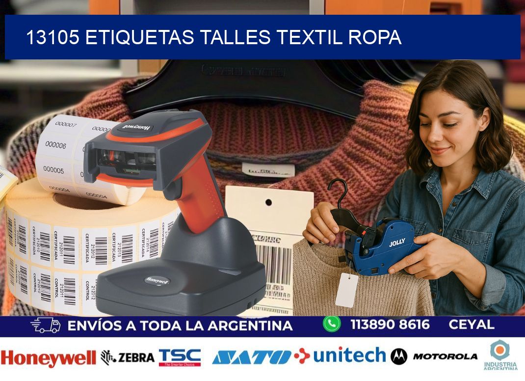 13105 ETIQUETAS TALLES TEXTIL ROPA