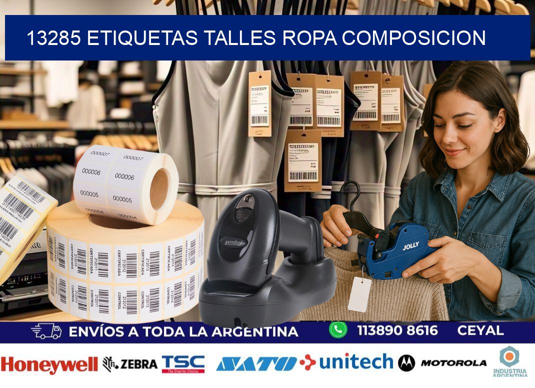 13285 ETIQUETAS TALLES ROPA COMPOSICION