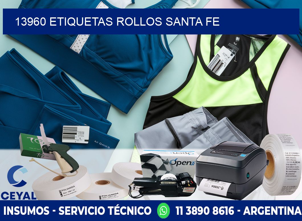 13960 etiquetas rollos SANTA FE