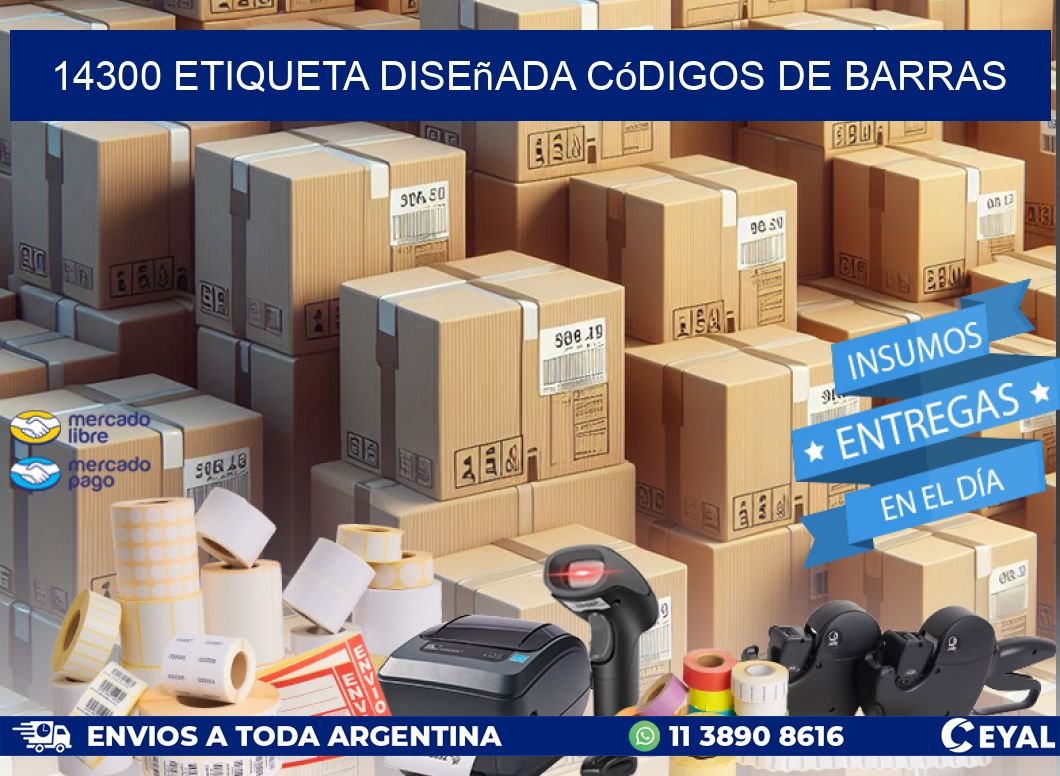 14300 etiqueta diseñada códigos de barras