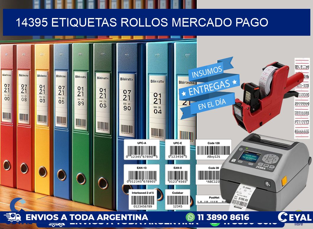 14395 etiquetas rollos MERCADO PAGO
