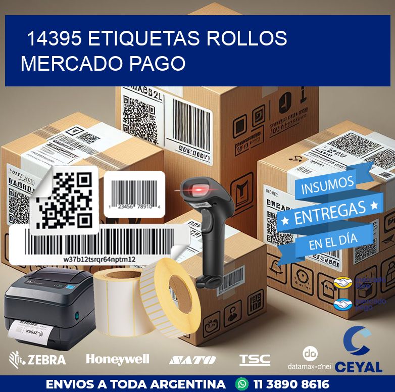 14395 etiquetas rollos MERCADO PAGO