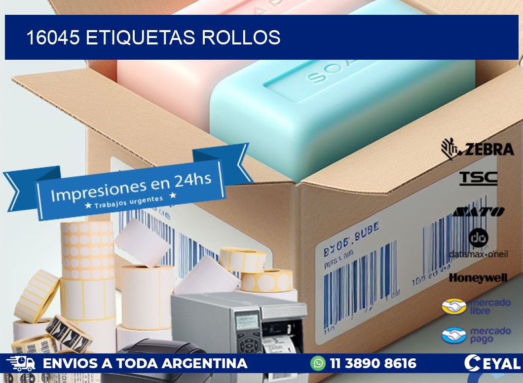 16045 etiquetas rollos