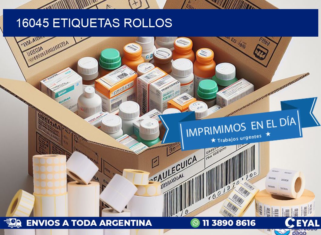 16045 etiquetas rollos