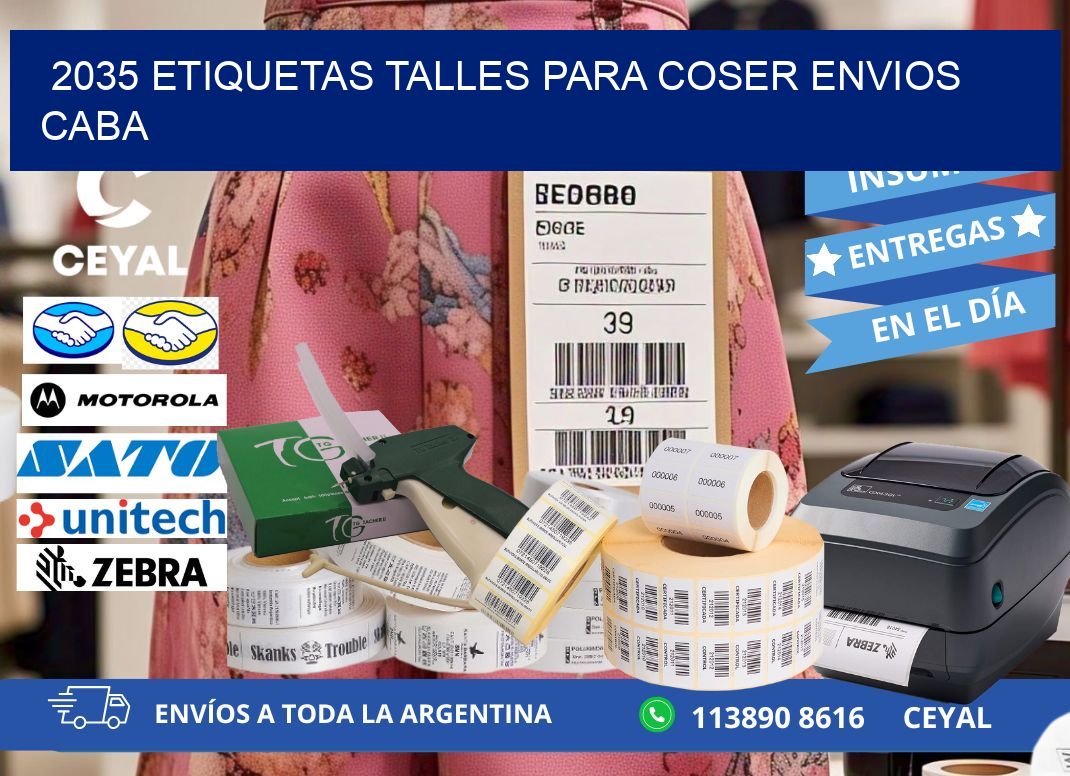 2035 ETIQUETAS TALLES PARA COSER ENVIOS CABA