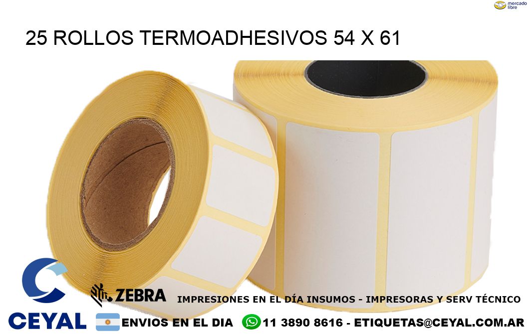 25 ROLLOS TERMOADHESIVOS 54 x 61