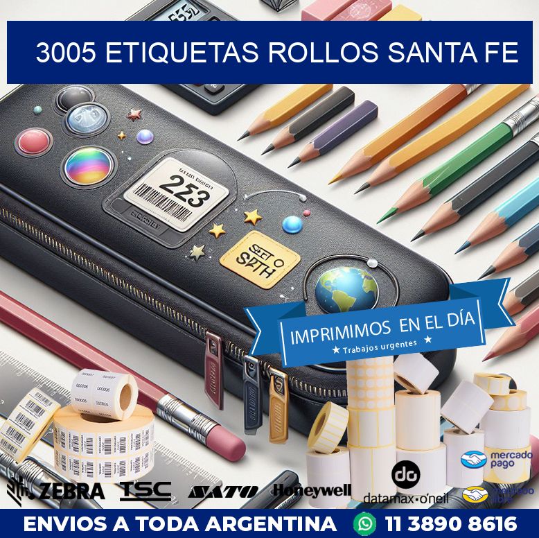 3005 etiquetas rollos SANTA FE