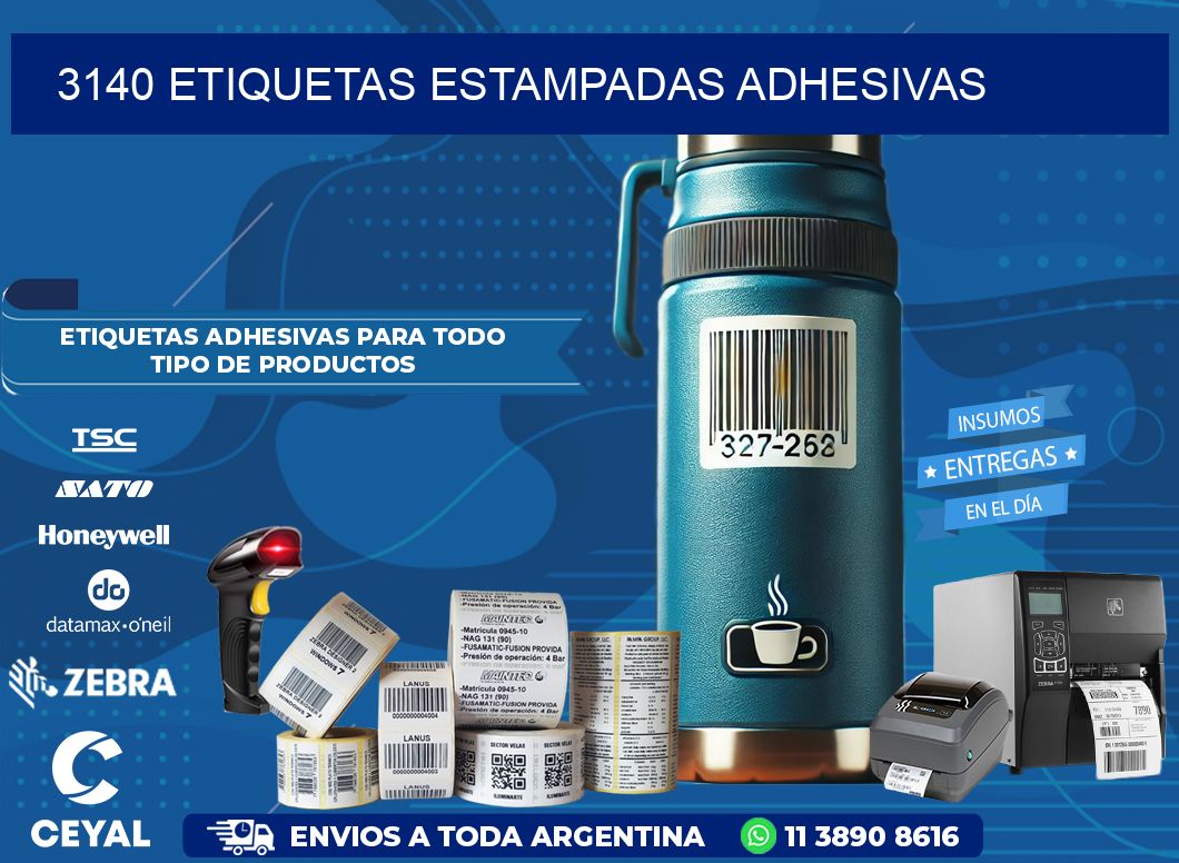 3140 etiquetas estampadas adhesivas