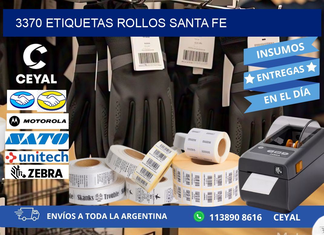 3370 etiquetas rollos SANTA FE