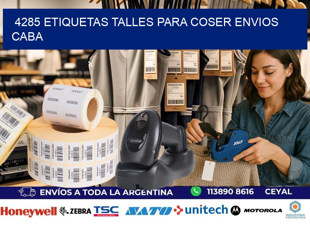 4285 ETIQUETAS TALLES PARA COSER ENVIOS CABA