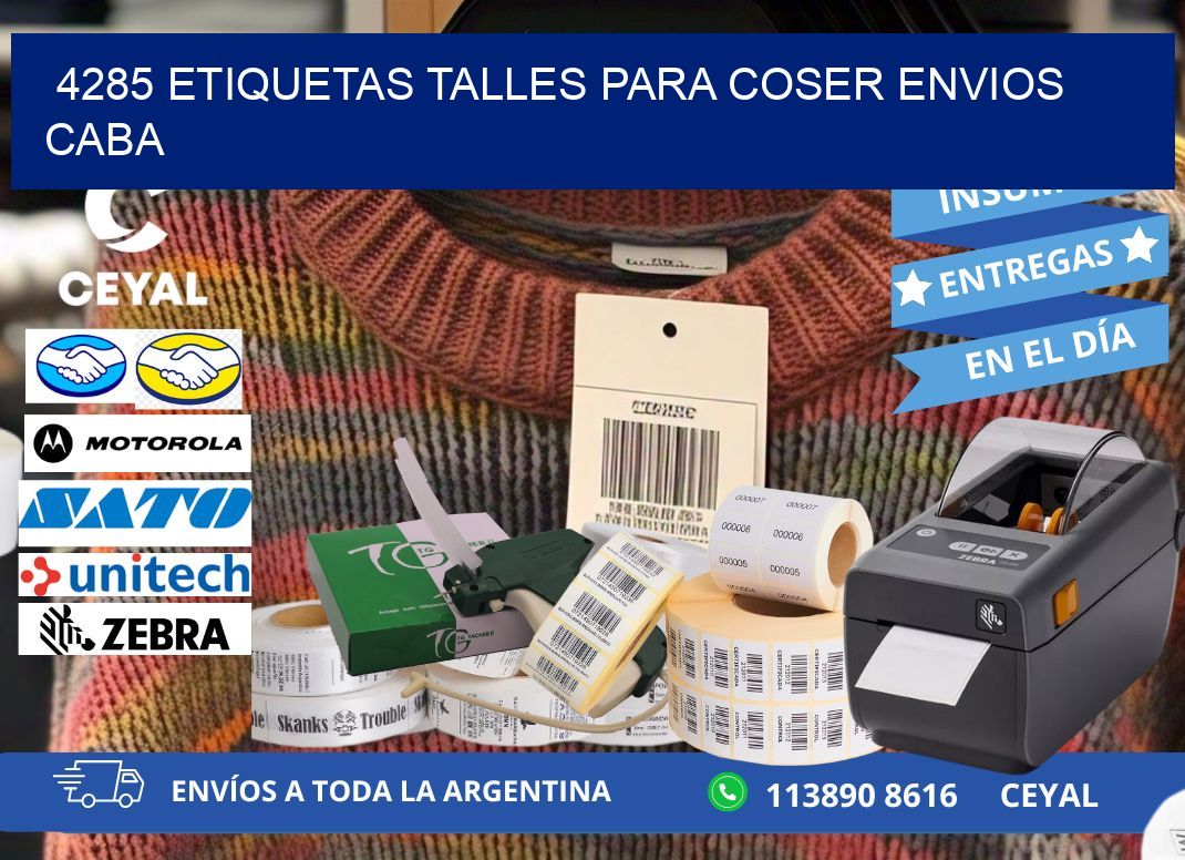 4285 ETIQUETAS TALLES PARA COSER ENVIOS CABA