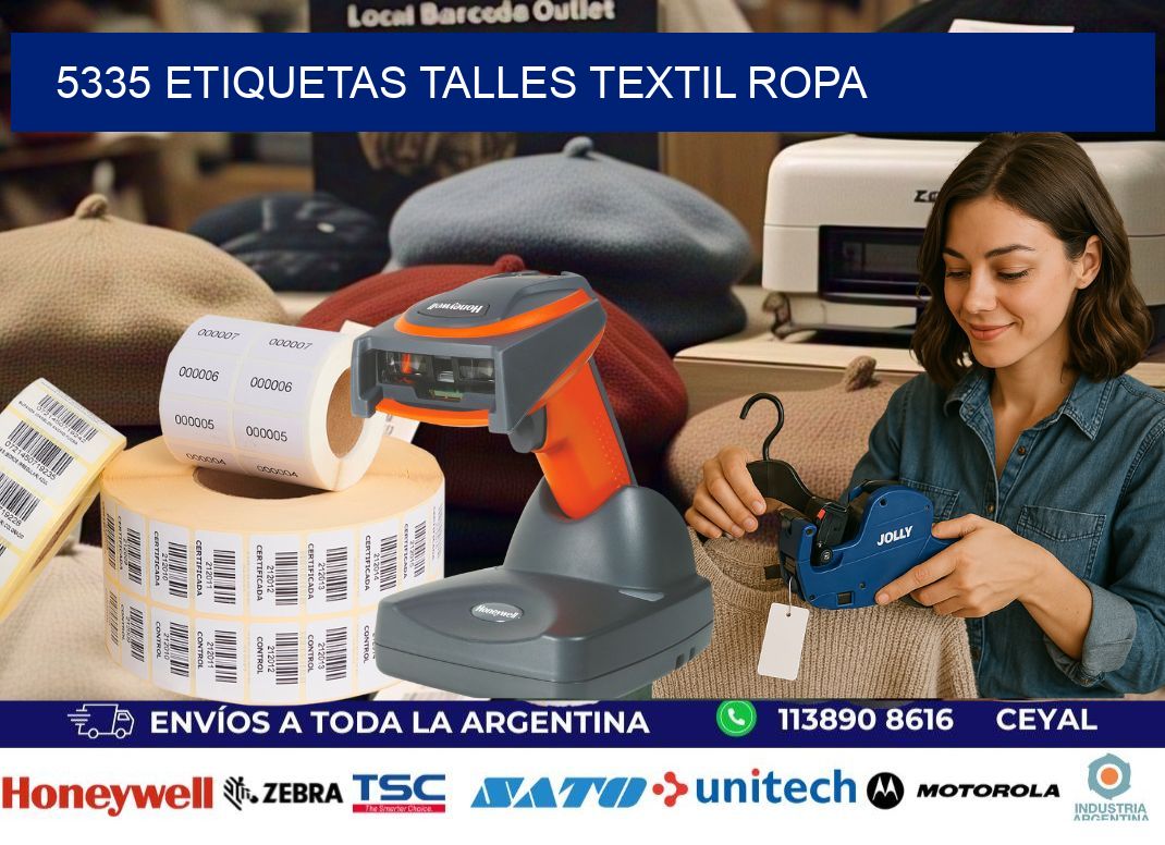 5335 ETIQUETAS TALLES TEXTIL ROPA