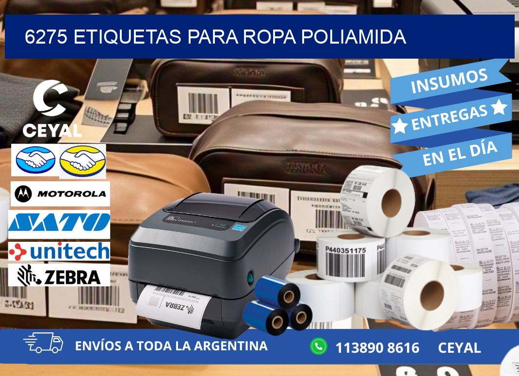 6275 Etiquetas para ropa POLIAMIDA