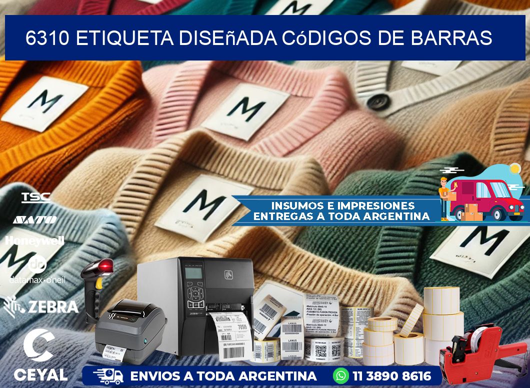 6310 etiqueta diseñada códigos de barras
