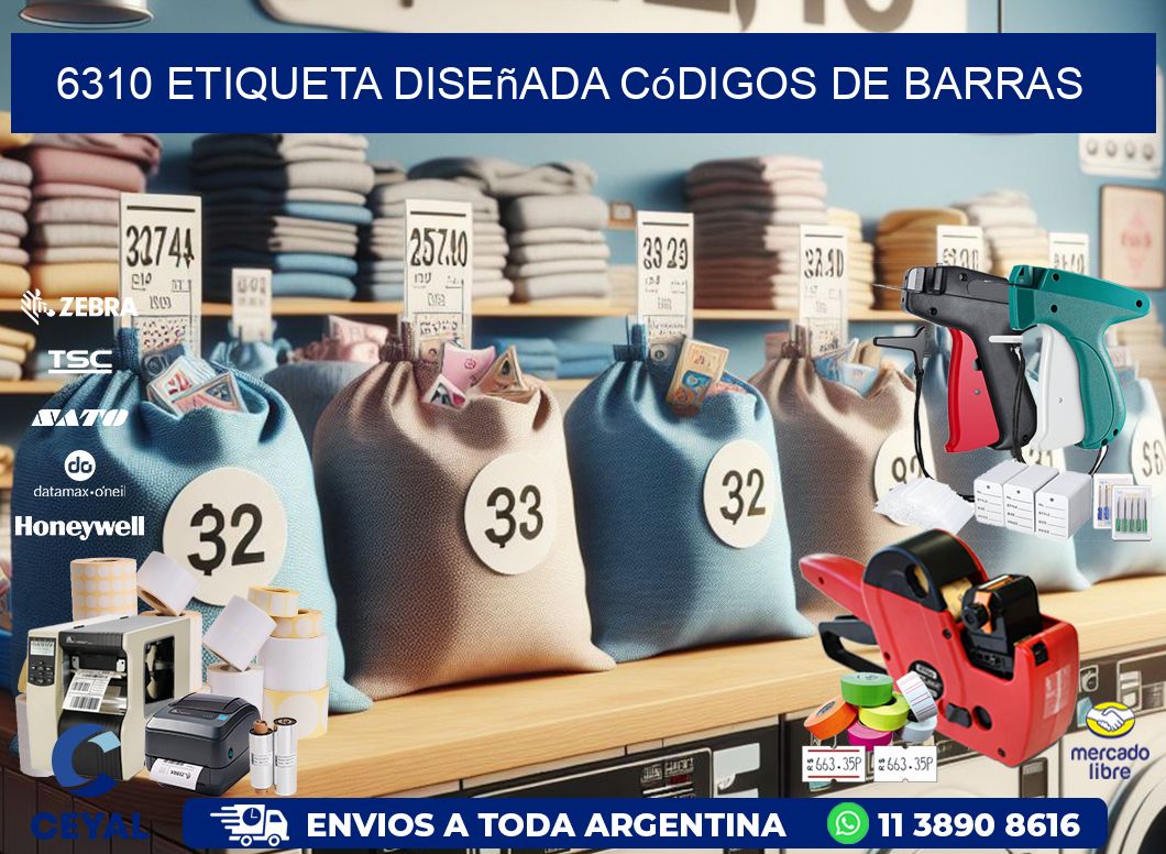 6310 etiqueta diseñada códigos de barras