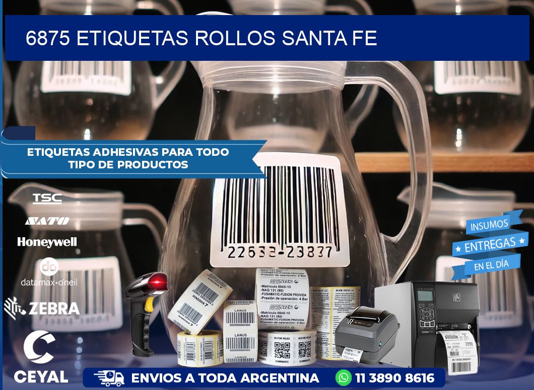 6875 etiquetas rollos SANTA FE